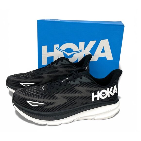 Hoka Other - HOKA Clifton 9 Supportive Running Shoes Black White Cushioned Trainers Men’s 14